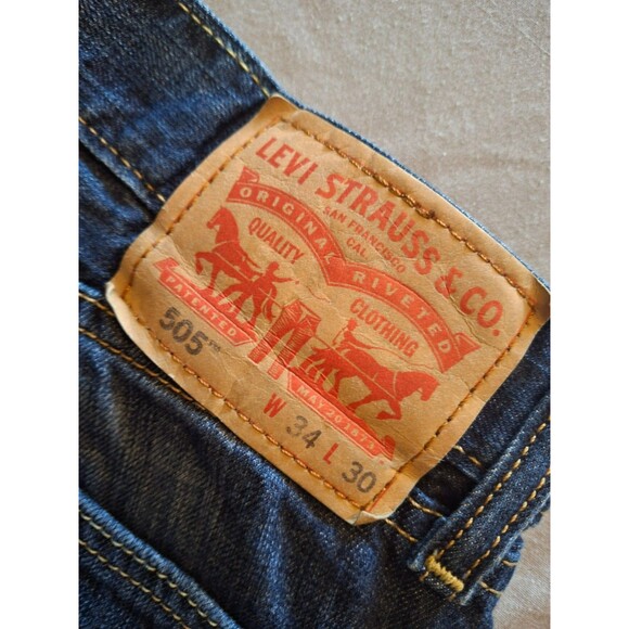 Men's Levi's 505 Straight Leg Regular Fit Medium Blue Jeans Size 34 X 30, EUC - Picture 6 of 8